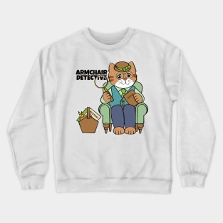 Armchair Detective Man Cat Crewneck Sweatshirt